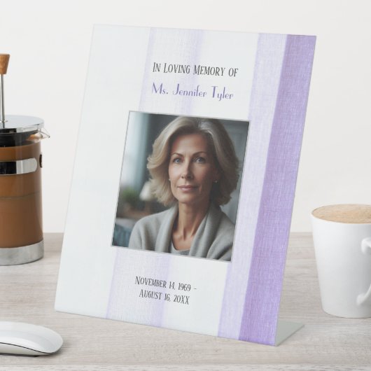 愛する思い出に紫の葬式エレガント追悼碑 台座サイン (インサイチュ)