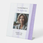 愛する思い出に紫の葬式エレガント追悼碑 台座サイン (正面)