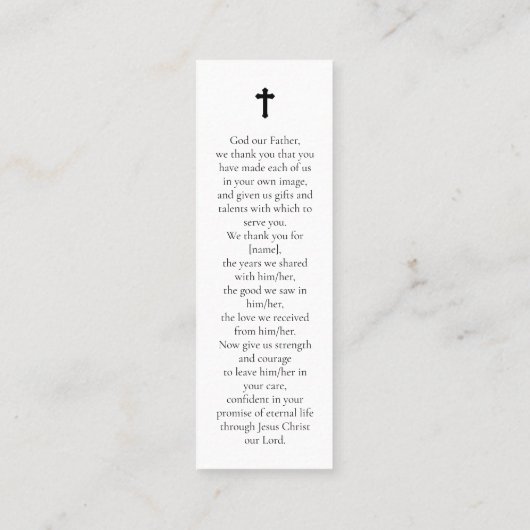 愛する思い出のしおりカード スキニー名刺 (裏面)