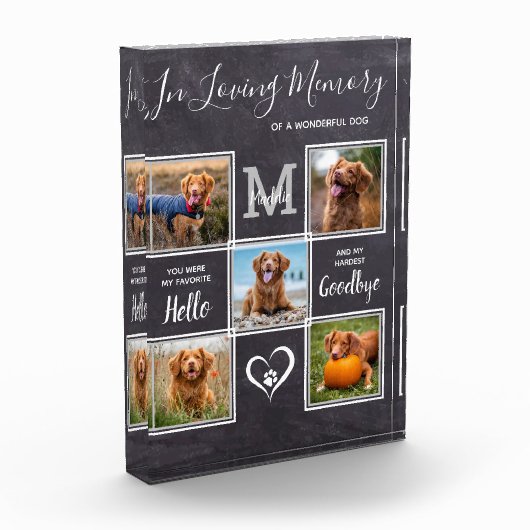 愛する思い出のパーソナライズされた中でのペットの死亡記念 フォトブロック (左)