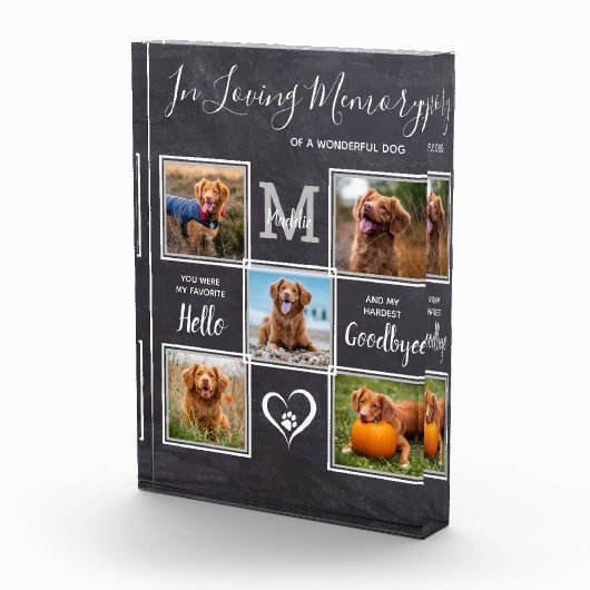 愛する思い出のパーソナライズされた中でのペットの死亡記念 フォトブロック (右)