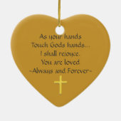 愛する思い出のメモリアル聖十字架 セラミックオーナメント (裏面)