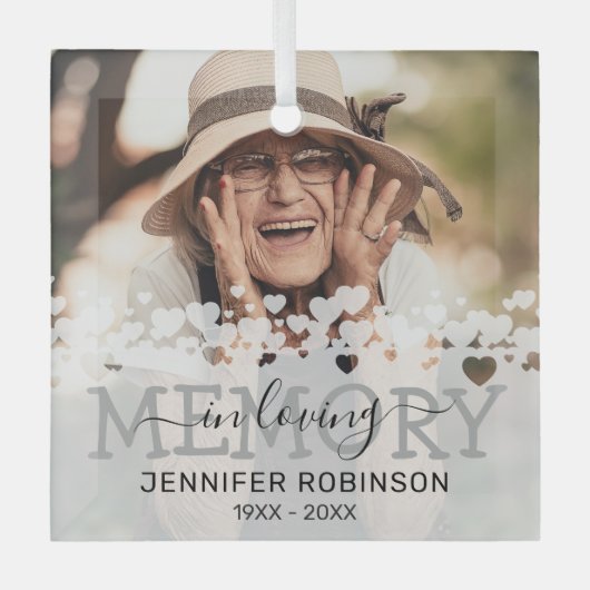 愛する思い出の中でクリスマス記念碑 ガラスオーナメント (正面)