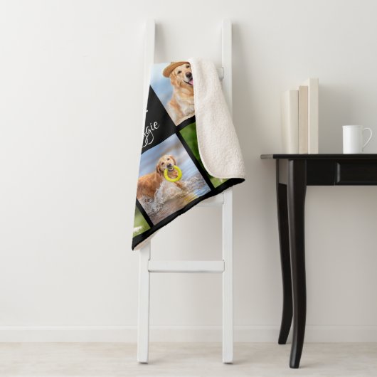 愛する思い出の中でペットの記念写真コラージュ シェルパブランケット (インサイチュ)