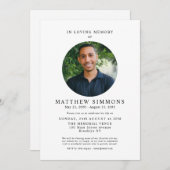 愛する思い出の中でモダン写真追悼式 招待状 (正面/裏面)