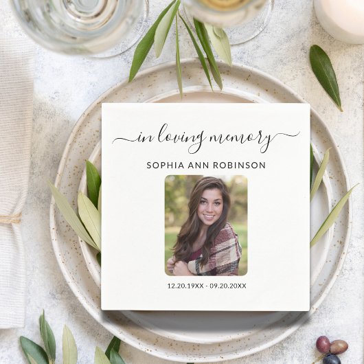 愛する思い出の中で写真葬儀記念 スタンダードカクテルナプキン