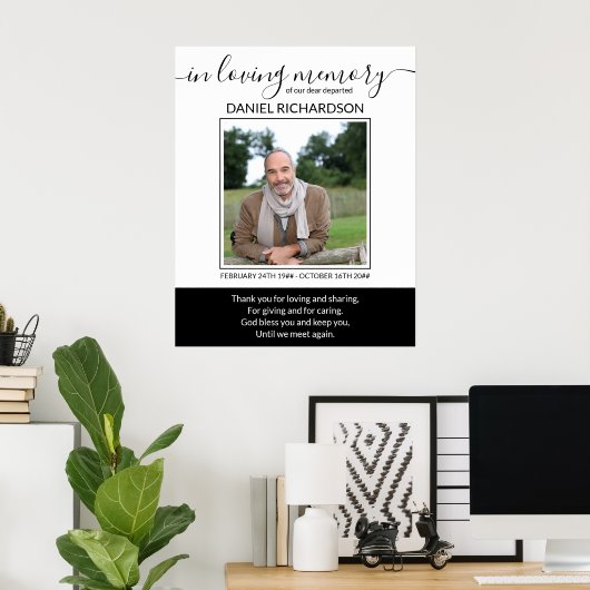 愛する思い出の中で写真葬儀記念 ポスター (ホームオフィス)