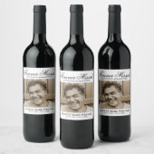 愛する思い出の中で写真葬儀記念 ワインラベル (ボトル)