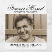 愛する思い出の中で写真葬儀記念 ワインラベル (シングルラベル)