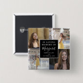 愛する思い出の中で葬儀の記念写真コラージュ 缶バッジ (正面&裏面)