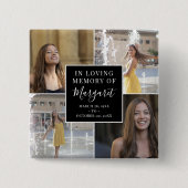 愛する思い出の中で葬儀の記念写真コラージュ 缶バッジ (正面)