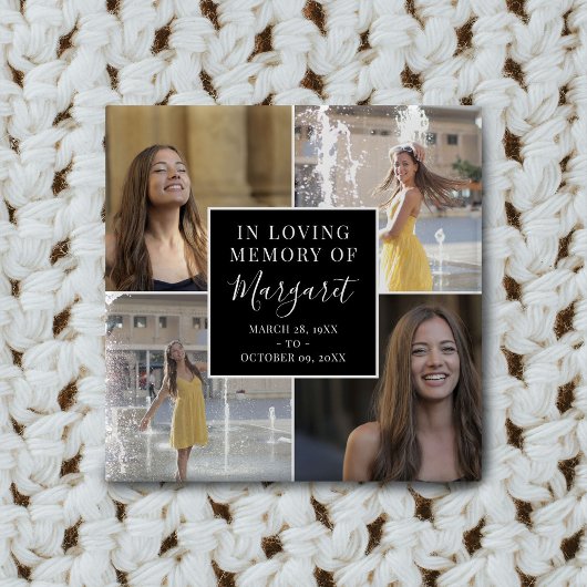 愛する思い出の中で葬儀の記念写真コラージュ 缶バッジ