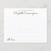 愛する思い出の中で葬式のシンプル出席カード (正面)