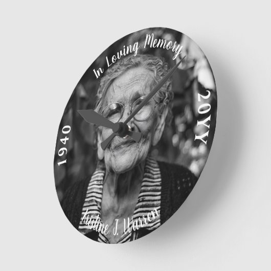 愛する思い出の中で記念写真誕生死  ラウンド壁時計 (傾斜)