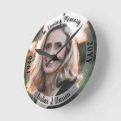 愛する思い出の中で記念写真誕生死 ラウンド壁時計 (傾斜)