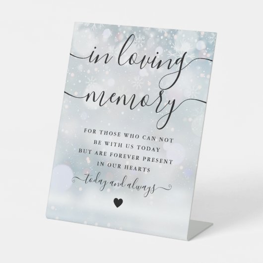 愛する思い出の中で追悼冬の結婚式 台座サイン (正面)