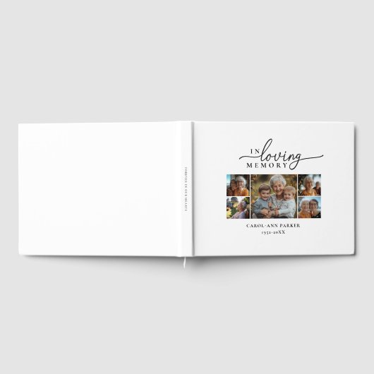 「愛する思い出の中」フォトコラージュ葬儀記念 ゲストブック (全面)