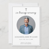 愛する思い出の写真のカトリック葬儀 招待状 (正面)