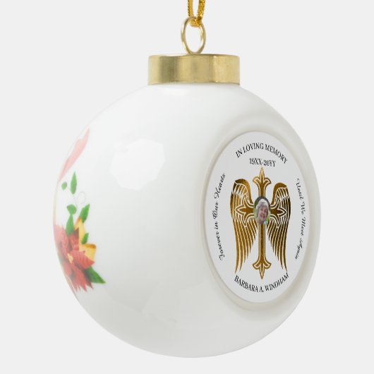 愛する思い出の写真の記念日 セラミックボールオーナメント (左)