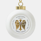 愛する思い出の写真の記念日 セラミックボールオーナメント (正面)