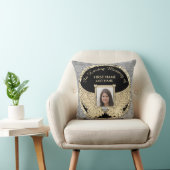 愛する思い出の写真銀と金ゴールド クッション (椅子)