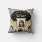 愛する思い出の写真銀と金ゴールド クッション (正面)