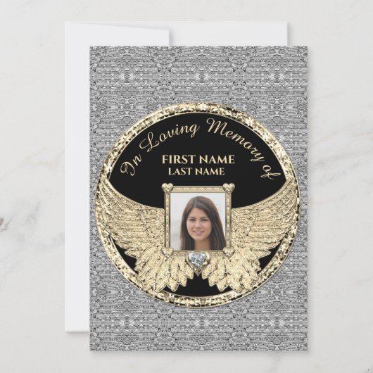 愛する思い出の写真銀と金ゴールド   サンキューカード (裏面)