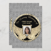 愛する思い出の写真銀と金ゴールド   サンキューカード (正面/裏面)