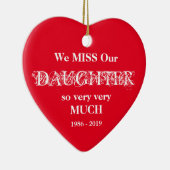 愛する思い出の娘パーソナライズされたクリスマス セラミックオーナメント (右)