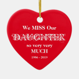 愛する思い出の娘パーソナライズされたクリスマス セラミックオーナメント