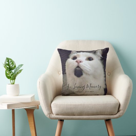 愛する思い出の猫の記念写真パーソナライズされた クッション (椅子)
