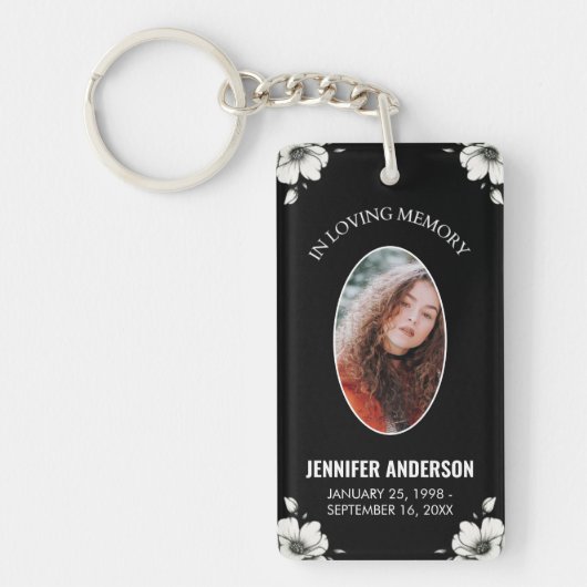 愛する思い出の花の記念写真 キーホルダー (正面)