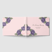 愛する思い出の葬儀の紫色のピンクのフローラ ゲストブック (全面)