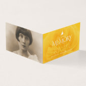 愛する思い出の葬儀黄色のバラの詩カード (外部)