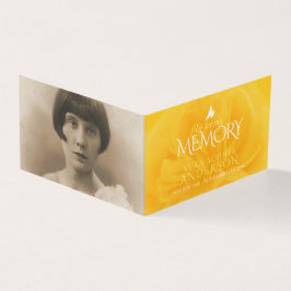 愛する思い出の葬儀黄色のバラの詩カード