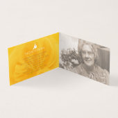 愛する思い出の葬儀黄色のバラの詩カード (内部)