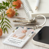 愛する思い出の記念写真ピンクの海軍フローラ キーホルダー (正面右)