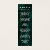 愛する思い出の記念写真葬儀詩ブックマーク (裏面)