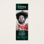 愛する思い出の記念写真葬儀詩ブックマーク (正面)