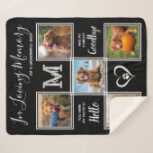 愛する思い出パーソナライズされたペット記念5写真 シェルパブランケット (正面(横))