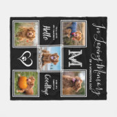 愛する思い出パーソナライズされたペット記念5写真 フリースブランケット (正面(横))