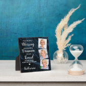 愛する思い出パーソナライズされた3 Photo Blue Memorial フォトプラーク (インサイチュ)