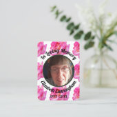 愛する思い出フォトピンクのバラと詩の記念撮影 コーリングカード (スタンド正面)