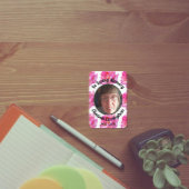 愛する思い出フォトピンクのバラと詩の記念撮影 コーリングカード