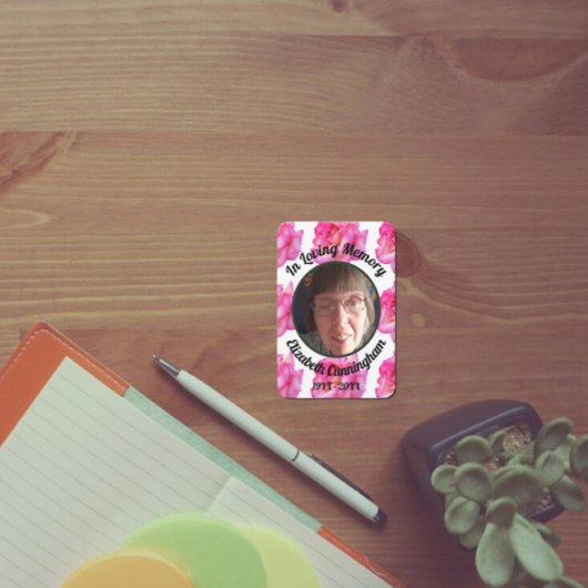 愛する思い出フォトピンクのバラと詩の記念撮影 コーリングカード