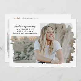 愛する思い出モダンに2写真葬儀/メモリアル サンキューカード