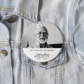 愛する思い出モダンブラック&ホワイト写真葬儀 缶バッジ (インサイチュ)