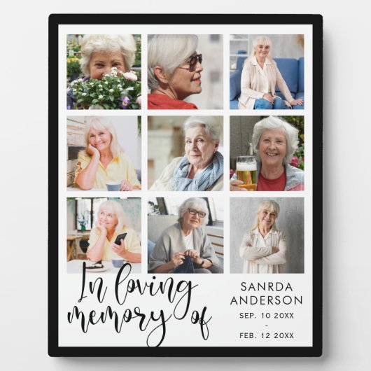 愛する思い出モダンメモリアル写真コラージプラク フォトプラーク (正面)