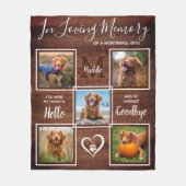 愛する思い出素朴に5フォトペット記念碑 フリースブランケット (正面)