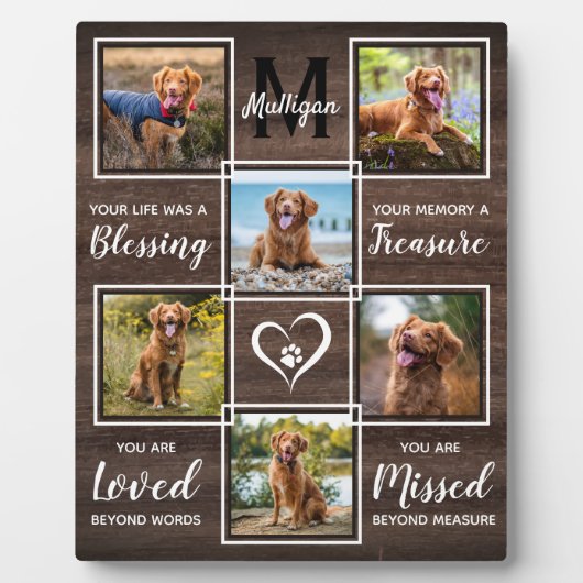 愛する思い出素朴の中でペット記念写真集 フォトプラーク (正面)